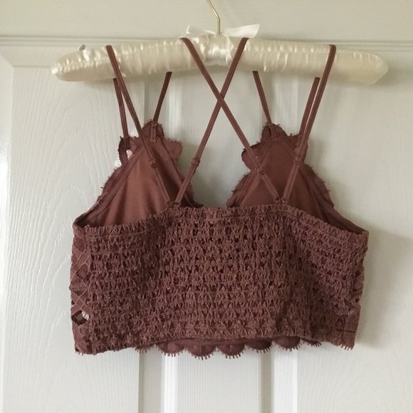 Dusty Mauve Crochet Lace Bralette~plus* - Picture 2 of 2